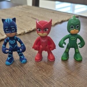 PJ Mask Action Figures Lot Of 3 Catboy, Gekko, Owlette
